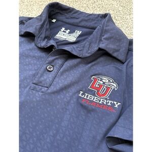 Under Armour Coldblack Liberty University Short Sleeve Polo Geometric Small Mens